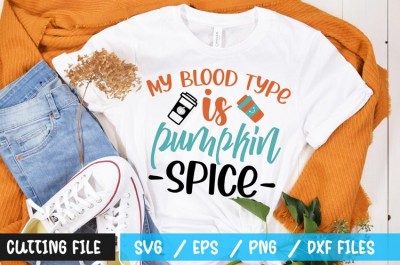 my blood type is pumpkin spice t-shirt design