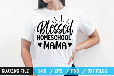 Blessed home school mama t-shirt design