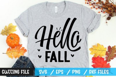 Hello fall t-shirt design