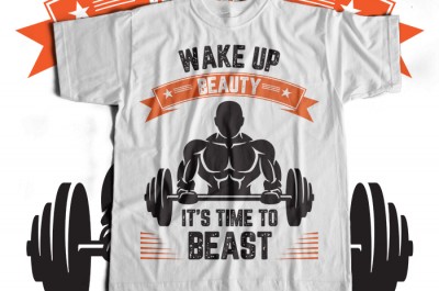 Wake Up Beauty It's TIme To Beast T-shirt Design